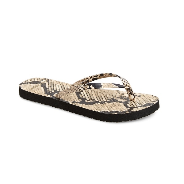 Tory Burch Women's Leather Snake Embossed Flip Flop Sandals Desert Roccia. Opens flyout.