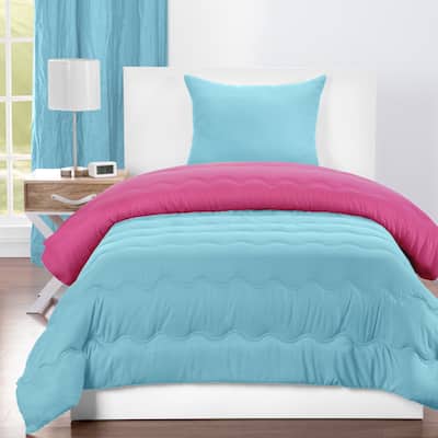 Lil' Sis Turqouise and Hot Pink Reversible Comforter set