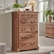 preview thumbnail 7 of 23, Vintage 6 Drawers Wood Dresser Chests, Rustic Dressers Chset Organizer Light Walnut
