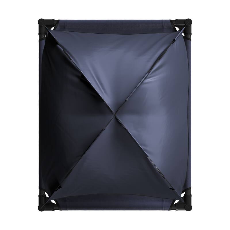 Blue Steel Frame Elevated Dog Bed with Canopy & Non-Slip Feet - Indoor/Outdoor Puppy Cot for Pets