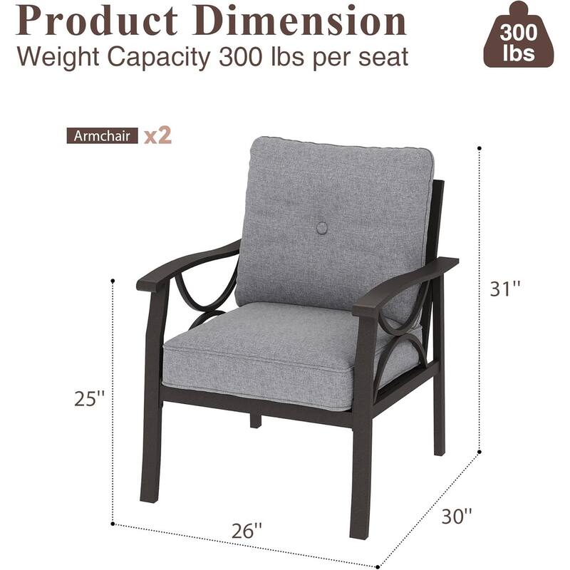 All Weather 2 Pieces Outdoor Single Sofa