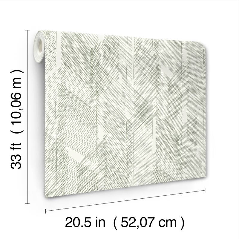 A-Street Prints Bryant Evergreen Crosshatch Wallpaper