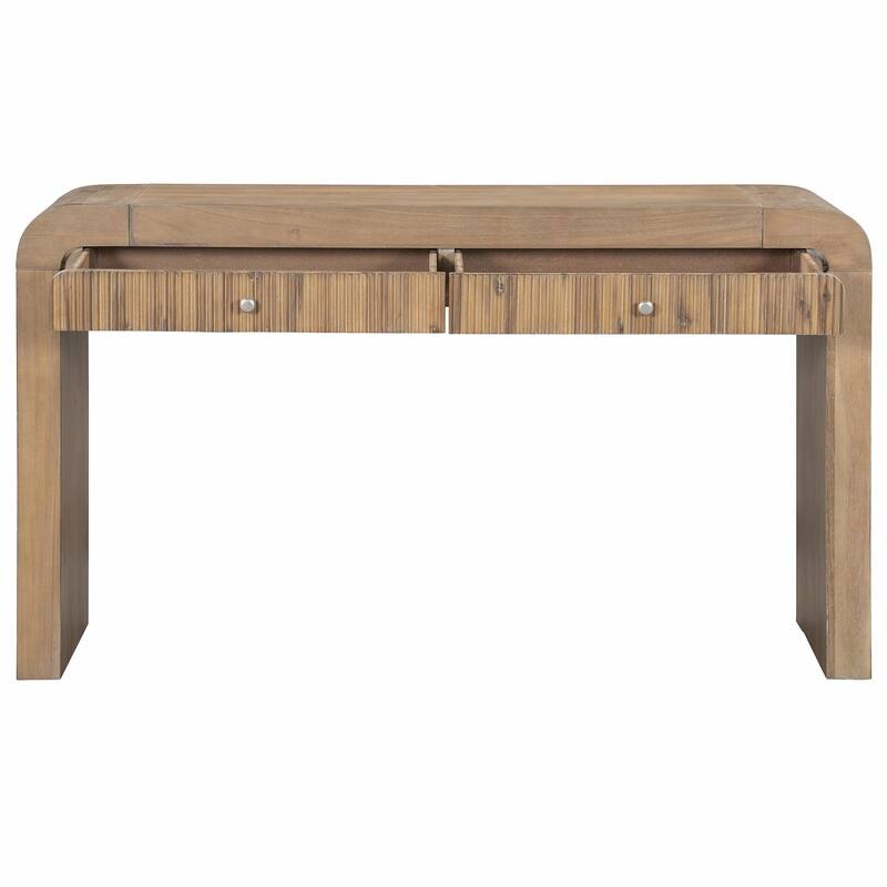 Console Table with Fluted Drawer & Thick Legs