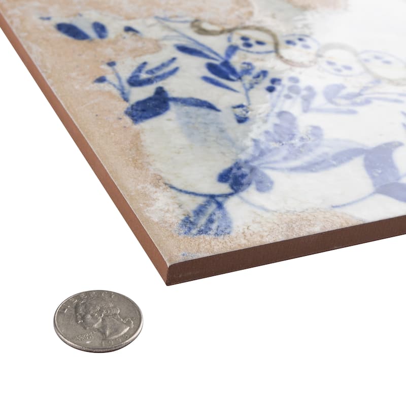 Merola Tile Kings Luxe Heritage Ornate 17-5/8" x 17-5/8" Ceramic Floor and Wall Tile