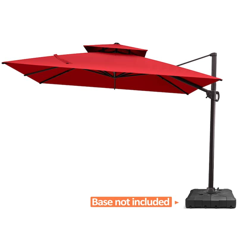 Pellebant 10 ft Square Patio Cantilever-Offset Umbrella 360 Degree Rotation