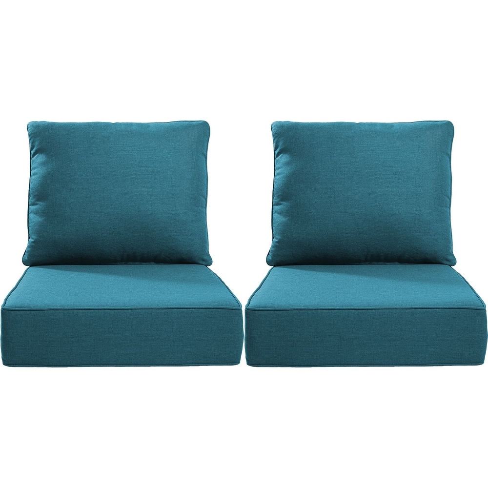 22" W x 24" D x 6" T Water & Fade Resistant Outdoor Lounge Chair Replacement Cushion Set