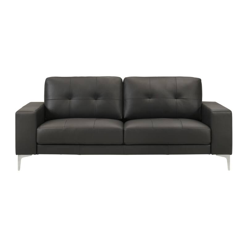 Faelin 79" Modern Sofa Loveseat, Top Grain Leather Couch with Removable Cushions