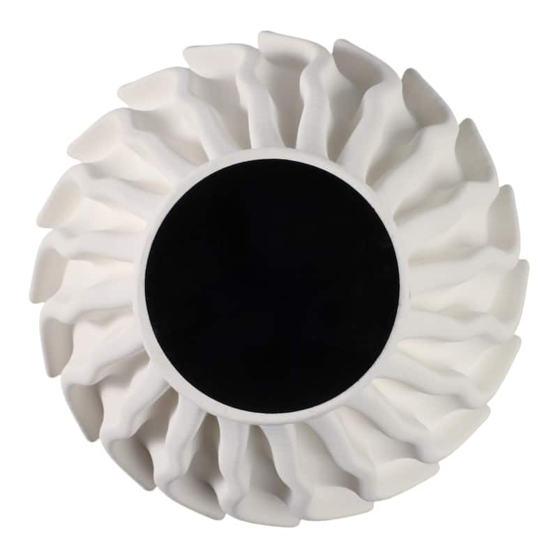 Porcelain Sculptural Vase with Textured Wave Design Modern Form