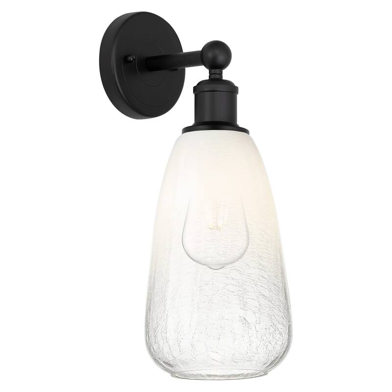 Innovations Lighting 616-1W-16-6 Brookhaven Almond Sconce Brookhaven - Matte Black / Opal