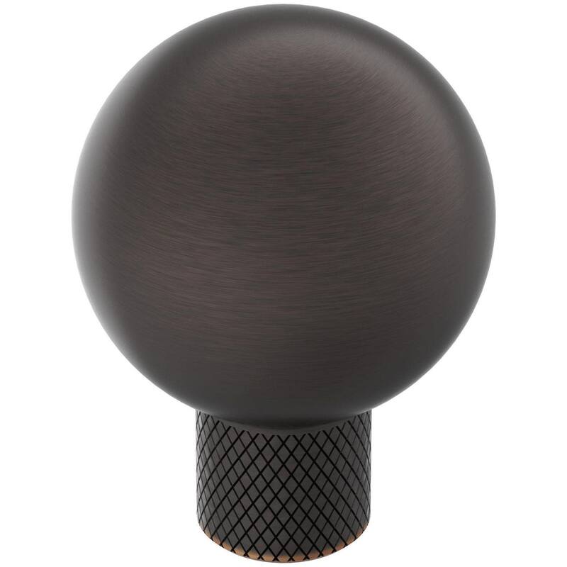 Amerock BP37680 Collet 1-1/8" Knurled Round Cabinet Knob - Oil Rubbed Bronze