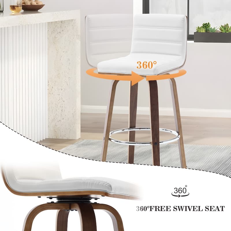 26"/29" Faux Leather Swivel Bar/Counter Stools, Set of 2/3