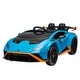 preview thumbnail 1 of 26, Lamborghini children's electric four-wheel four-wheel drive with remote baby seating toy car Blue