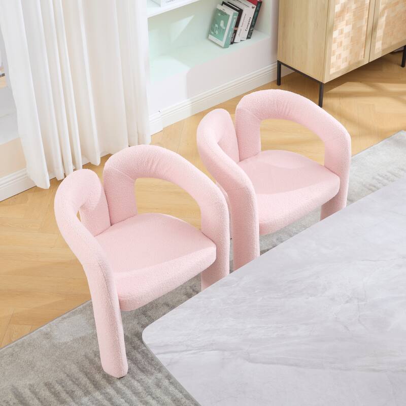 Contemporary Designed Velvet Fabric Upholstered Accent/Dining Chair/Barrel Side Chairs Armchair For Living Room Set Of 2