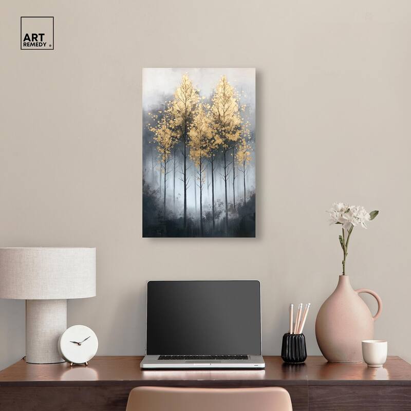 Gilded Grove Canvas by Art Remedy, Gallery Wrapped