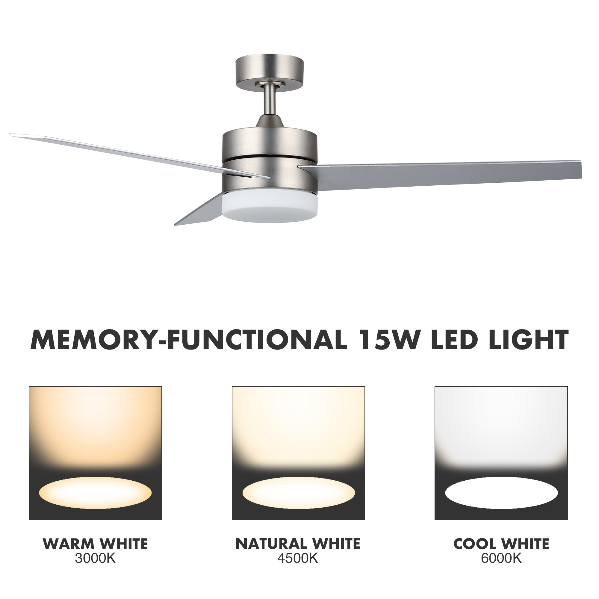 Co Z 52 3 Blade Modern Reversible Led Ceiling Fan With Light Kit And Remote Control Overstock 28358399