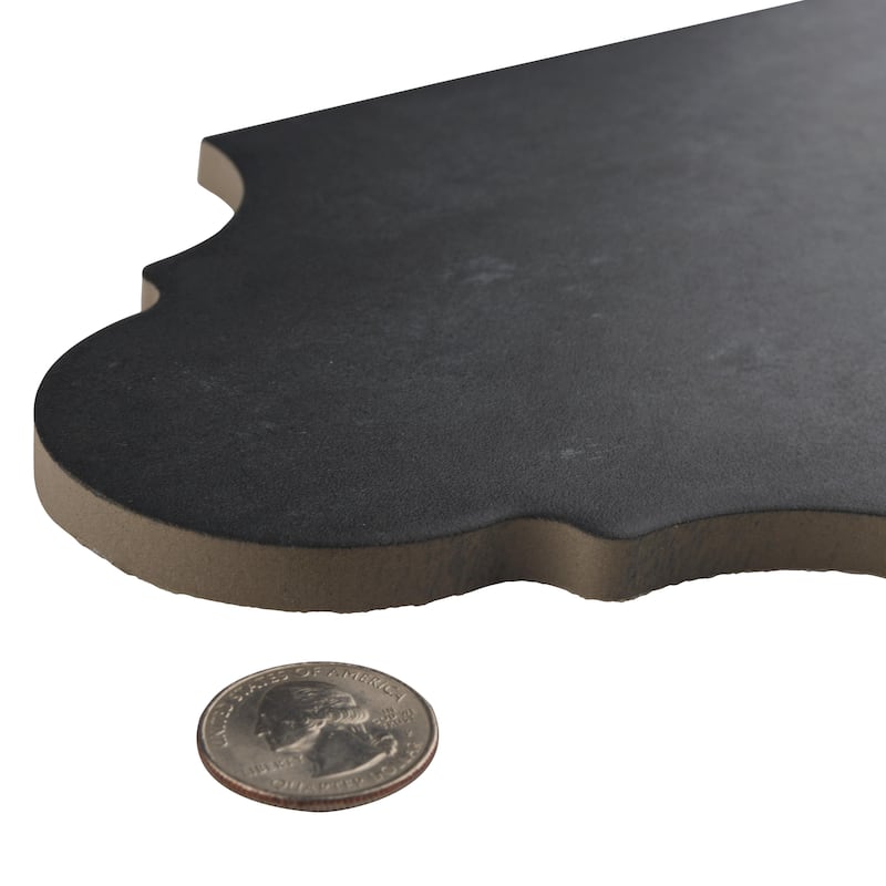 Merola Tile Alhama Provenzal Black 6-1/4" x 12-3/4" Porcelain Floor and Wall Tile