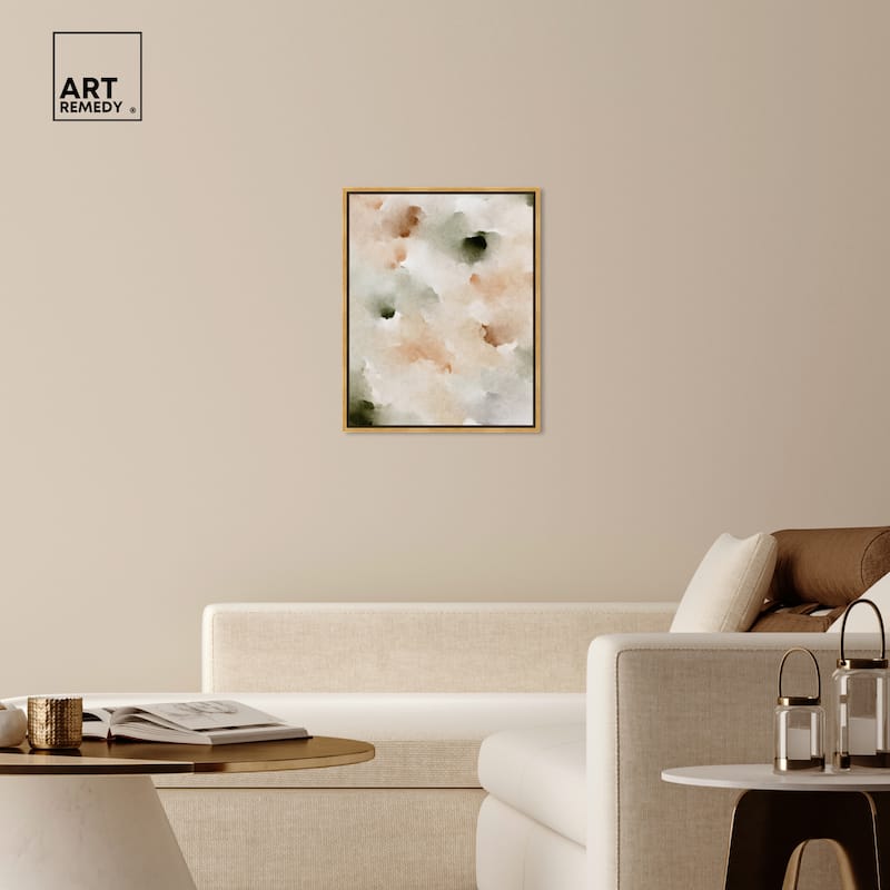 Art Remedy Cotton Balls And Cinnamon Framed Watercolor Boho Abstracts