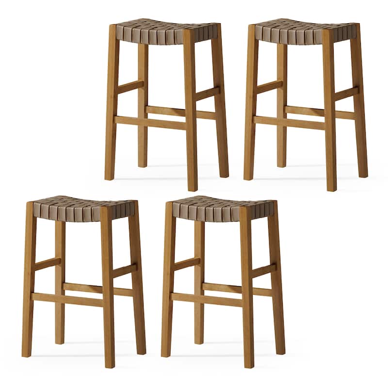 Maven Lane 31" Emerson Bar Height Kitchen Stool - Set of 4 - Weathered Natural