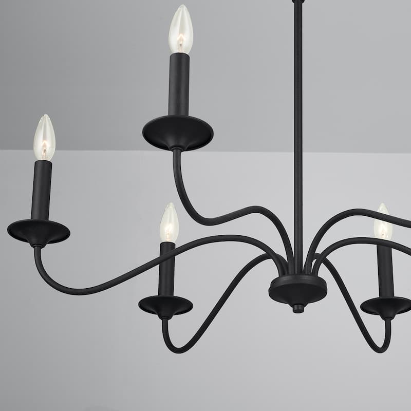 Vincent 6-light Black Iron Hanging Chandelier