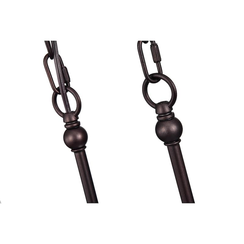 Oil Rubbed Bronze 4-Light Linear Island Lighting with Glass Shades - Oil Rubbed Bronze