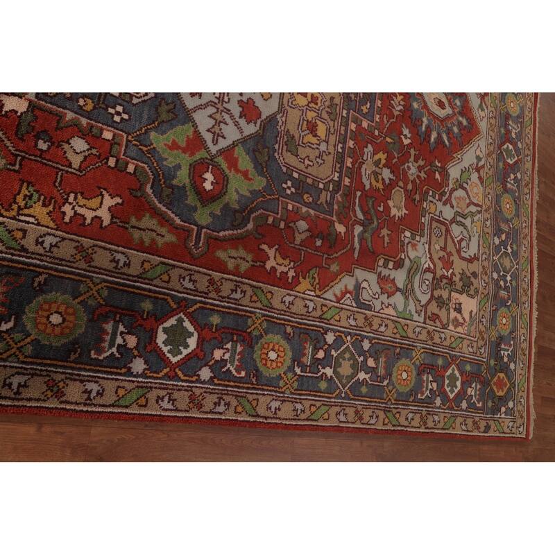Heriz-Serapi Area Rug Handmade Wool Carpet - 8'11"x 11'10"