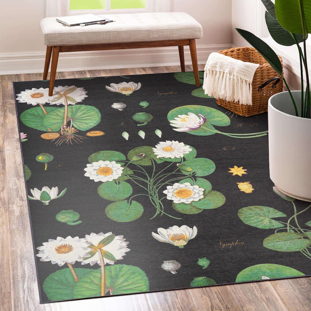 My Magic Carpet Lotus Kettle Multicolor Washable Rug - 5'x7'