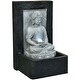 preview thumbnail 8 of 7, Hanover 24-In. Buddha Wall Statue Indoor or Outdoor Garden Fountain with LED Lights for Patio, Deck, Porch