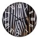 preview thumbnail 2 of 6, Designart 'Black And White Structure Of Zebra Skin' Patterned wall clock 16 In. Wide x 16 In. High
