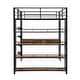 preview thumbnail 10 of 10, Contemporary Design Metal Loft Bed Frame with Storage Shelves and Built-in Desk, Full Size, Black