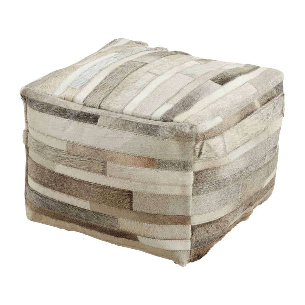 Cowhide Leather Pouf