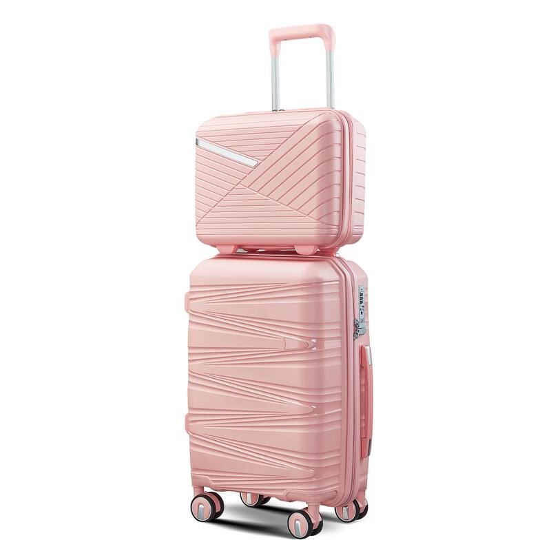 Luggage 4 Piece Sets(14/20/24/28), Carry on Hard Shell Lightweight Expandable Suitcase Set with Spinner Wheels & TSA Lock