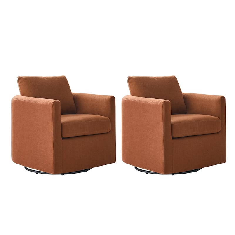 Erkenbald Modern 360-Degree Swivel Chair with Removable Slipcover Set of 2 by HULALA HOME