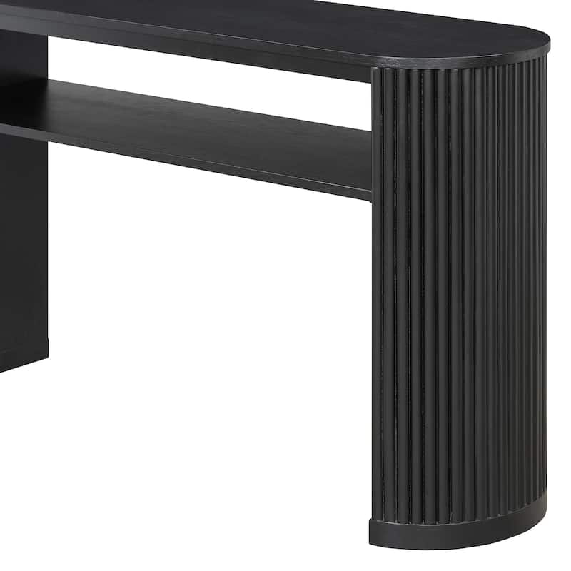 Rustic Console Table Entryway Table Sofa Table with Fluted Legs, Accent Table Hallway Table with Shelf