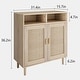 preview thumbnail 7 of 5, Ail Accent Rattan Sideboard Buffet Storage Cabinet With 2 Doors - 15.7"L x 31.4"W x 36.2"H