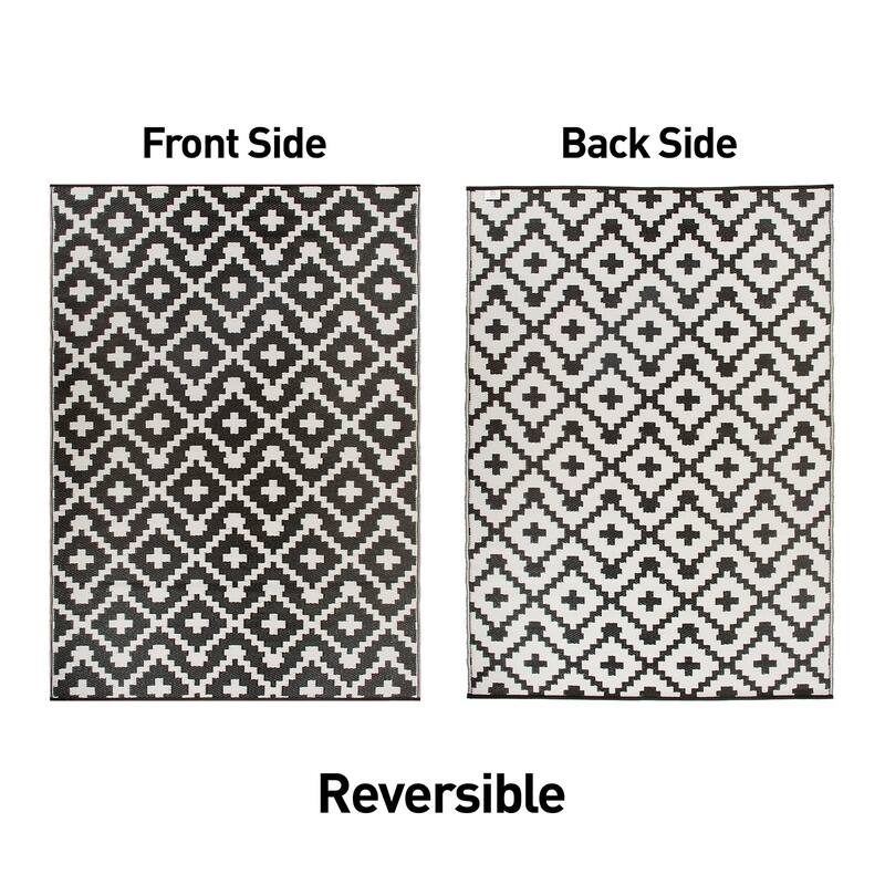Trellis Geometric Reversible Plastic Outdoor Rugs