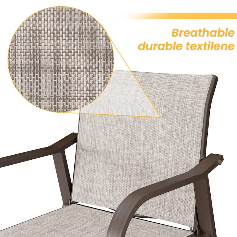 VredHom Outdoor Patio Aluminum Bar Stools (Set of 4)