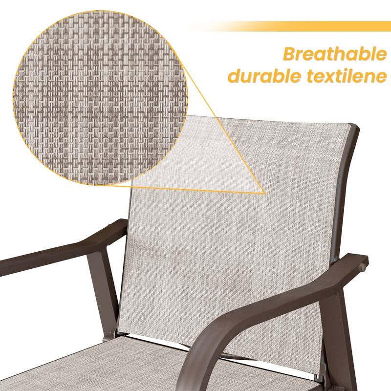 VredHom Outdoor Aluminum Bar Stool Set Patio Bar Chairs (Set of 2) - 21.7" W x 25.6" D x 43.7" H