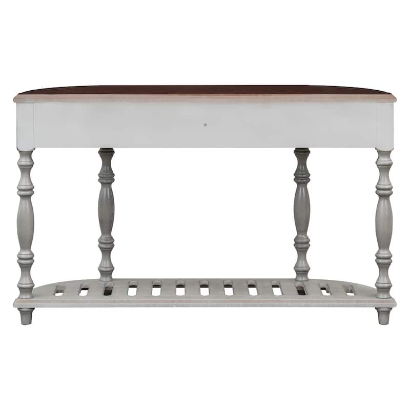 52''Modern and Contemporary Curved Console Table Sofa Table Entryway Table for Hallway Living Room with 4 Drawers and 1 Shelf
