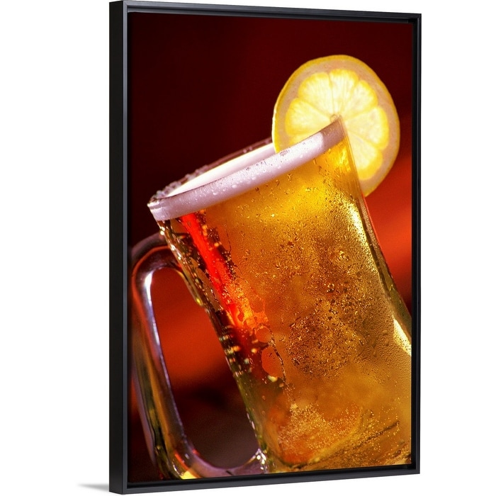 Shop Beer In Mug Black Float Frame Canvas Art Overstock 25528464