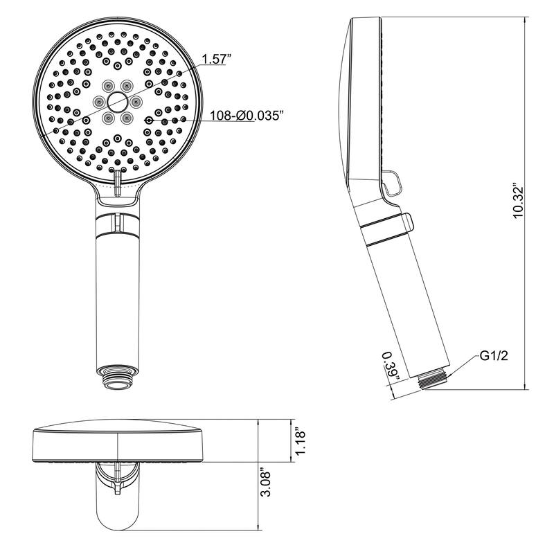 Rbrohant 3-Function Hand Shower