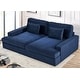 preview thumbnail 6 of 13, 94.49''W Velvet Square arms Oversized Sofa / twin-sized Sofa Bed