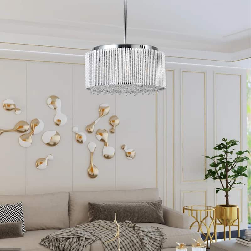 Modern Crystal Chandelier for Living-Room Round Cristal Lamp Luxury Home Decor Light Fixture - Transparent