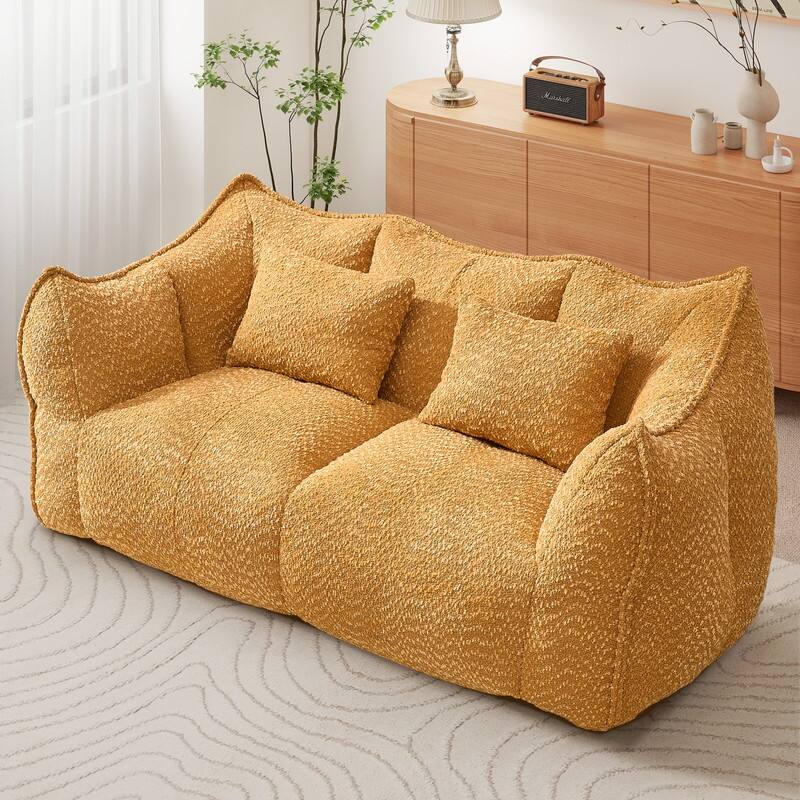 Rossetta Soft Comfortable Square Beanbag Chair with Armrests