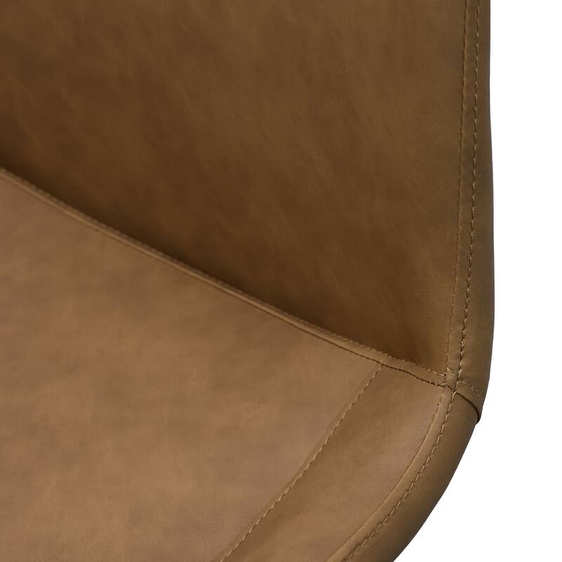 PU Leather Dining Chair with Metal Legs, Modern Upholstered Chair Set of 2 for Kitchen, Restaurant, Living, Meeting Room