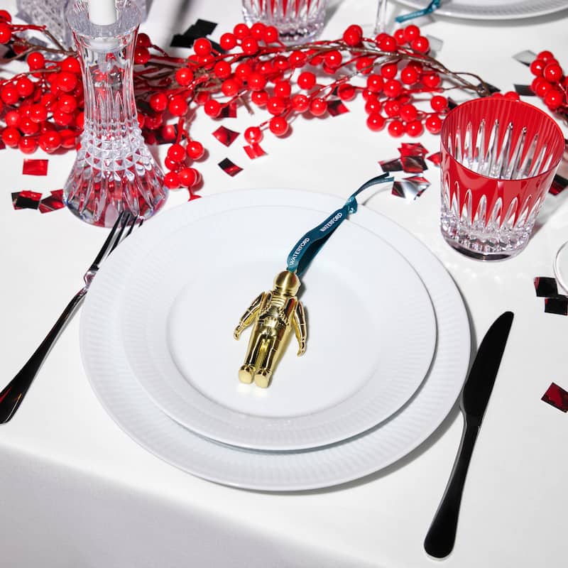 Waterford Christmas Spaceman & Rocket Golden Ornament Set