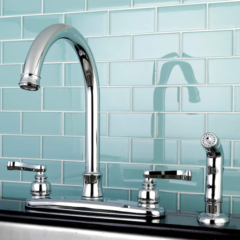 Kingston Brass French Chrome Kitchen Faucet with Side Sprayer