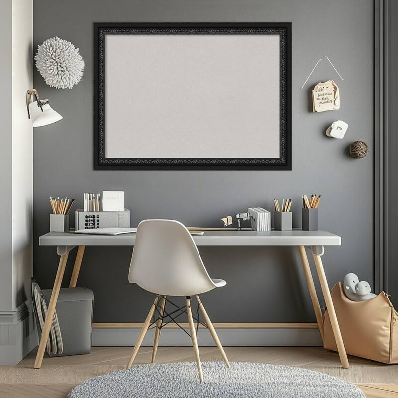 Downton Black Wood Framed Cork Board - Bulletin Board, Organization Board, Pin Board