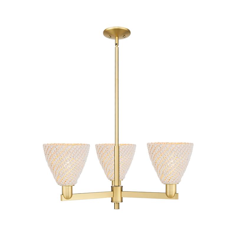 Innovations Lighting Downtown Urban - Natural Ballston Dome - 3 Light 18" Chandelier - Satin Gold