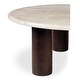 preview thumbnail 4 of 8, NADAAL STUDIOS Harper, Coffee Table Stone Top with Mango Wood Base - 42 X 42 X 16.14