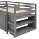 preview thumbnail 50 of 49, Low Study Twin Loft Bed with Cabinet and Rolling Portable Desk, White